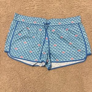 Vineyard Vines Blue and Pink Whale Pattern Athletic Shorts